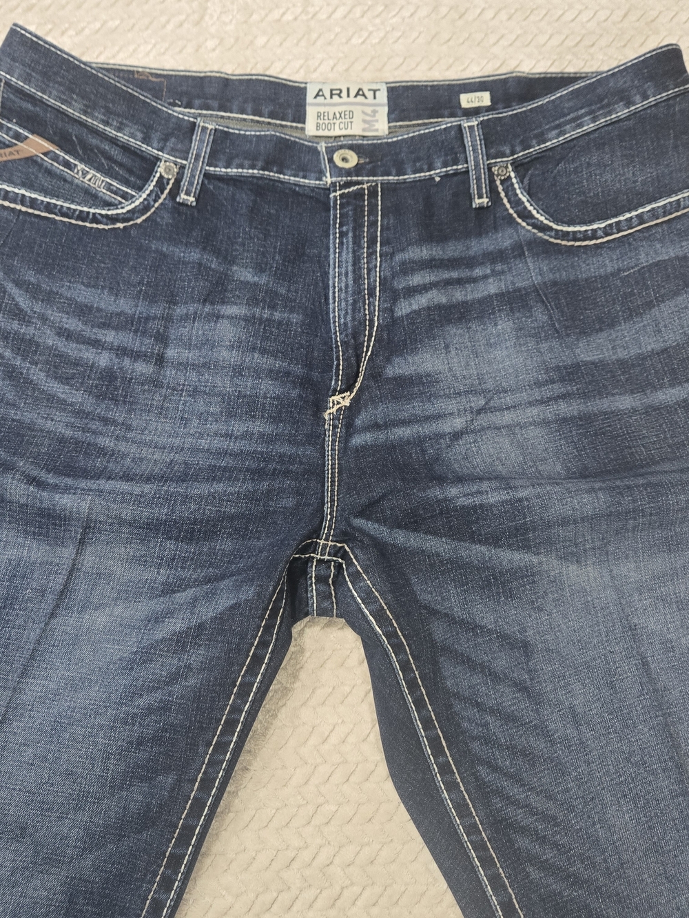 Ariat Denim Low Rise M4 Boot Cut Pants 44x30 Western *Altered, See Measurements